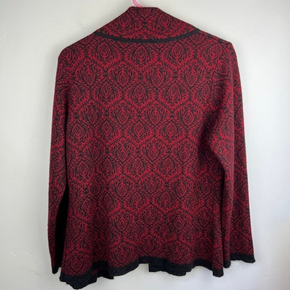 Intiwara baby alpaca Design red Cardigan sweater Womens Size Large - Picture 5 of 7